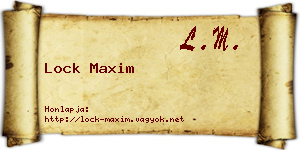 Lock Maxim névjegykártya